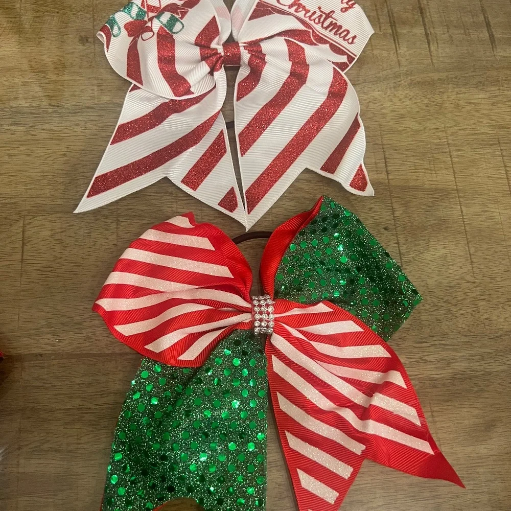 4 holiday christmas bows hair accessories